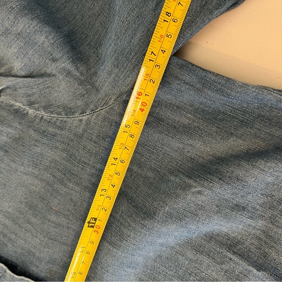 Ann Taylor Chambray Ruffle Blouse Sz XS - Picture 2 of 5